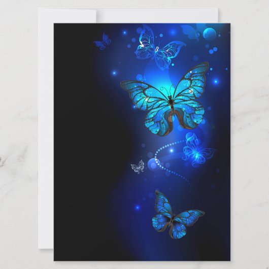 Faire-part Morpho Butterfly in the Dark Background (Devant)
