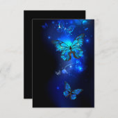 Faire-part Morpho Butterfly in the Dark Background (Devant / Derrière)