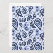 Faire-part Motif Blue Paisley (Devant / Derrière)