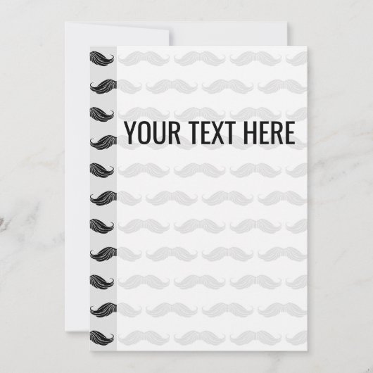 Faire-part Motif de dessin de la moustache noire (Devant)