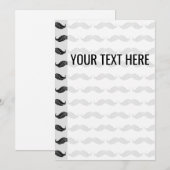 Faire-part Motif de dessin de la moustache noire (Devant / Derrière)