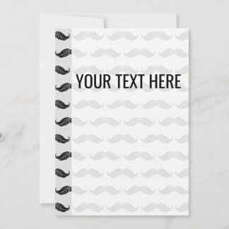 Faire-part Motif de dessin de la moustache noire