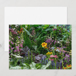 Faire-part Motif de fleurs de jardin d'été vibrant en arrière