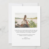 Faire-part Motif de rayures vertes et blanches Photo remise d (Dos)