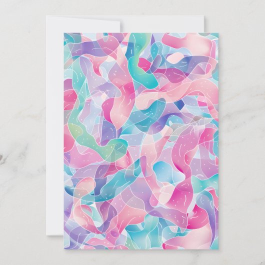 Faire-part Motif de ruban abstrait pastel (Devant)