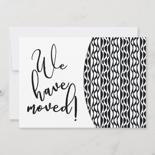 Faire-part Motif de vague rétro noir et blanc "Nous avons bou (Devant)