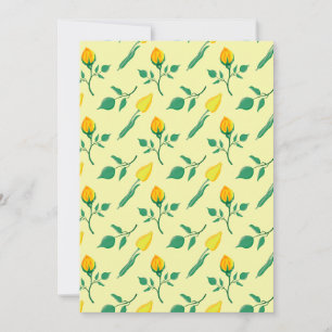 Faire-part Motif floral avec rose jaune et fleurs de tulipe