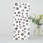 Faire-part Motif répété des pattes de chat (Debout devant)