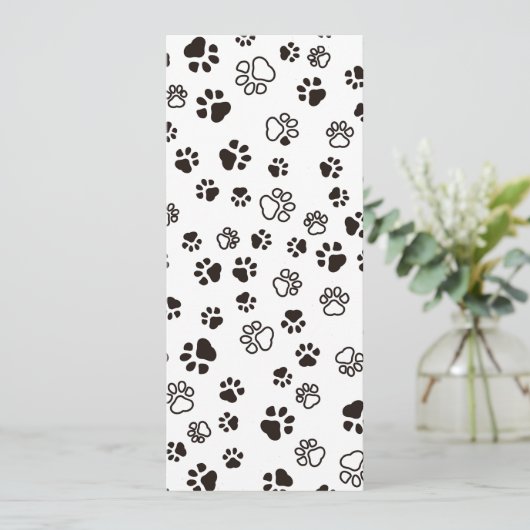 Faire-part Motif répété des pattes de chat (Debout devant)