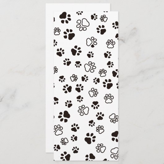 Faire-part Motif répété des pattes de chat (Devant / Derrière)