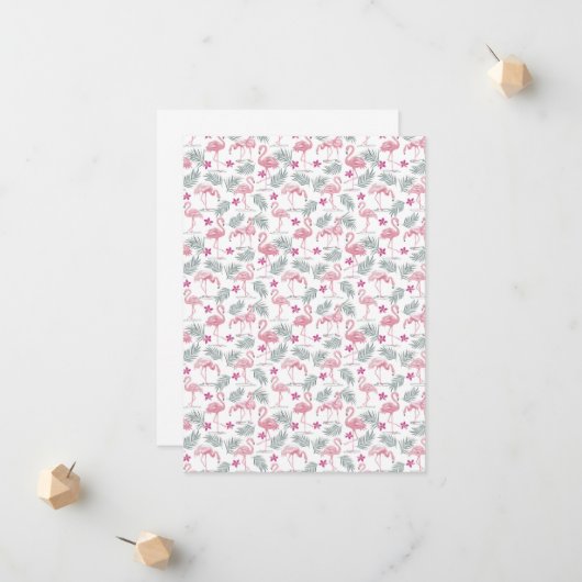 Faire-part Motif répété mignon des oiseaux de cygne (Devant/Arrière en situation)