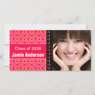 Faire-part Motif rose - Photo de graduation moderne