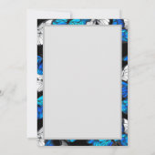 Faire-part Motif sans couleur foncée avec papillons bleus Mor (Dos)