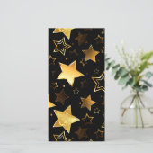 Faire-part Motif sans couture avec étoiles d'or (Debout devant)