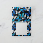 Faire-part Motif sans couture foncé avec papillons bleus Morp (Intérieur)