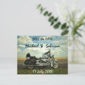 Faire-part Moto Enregistrer la date Annonce Carte postale (Debout devant)