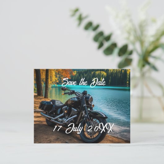 Faire-part Moto par eau Enregistrer la date (Debout devant)