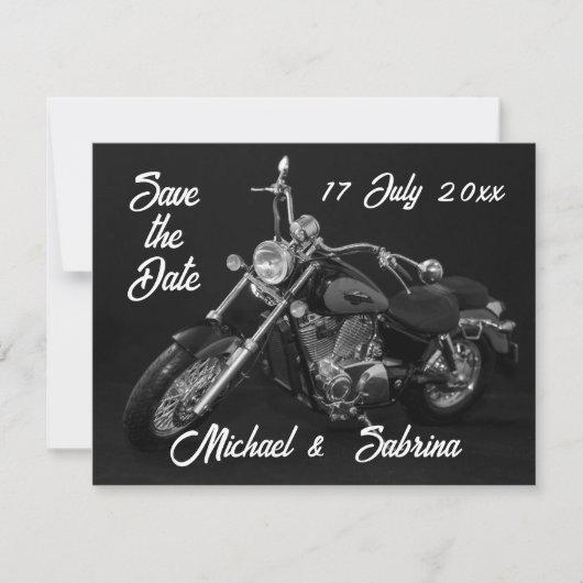 Faire-part Moto personnalisé Enregistrer la date (Devant)