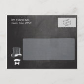 Faire-part Moustache Chalk Avec Banner Carte Postale (Dos)