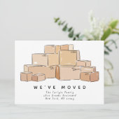 Faire-part Moving Boxes Illustration We've Moved Moving (Debout devant)