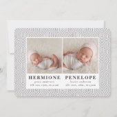 Faire-part Multi photo jumeau moderne géométrique + typograph (Dos)