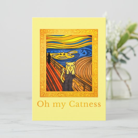 Faire-part Munch Cat (Debout devant)