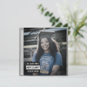 Faire-part Musique CD Coque Album Couverture Bleu Graduation (Debout devant)