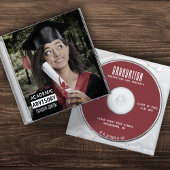 Faire-part Musique CD Coque Album Couverture rouge Graduation