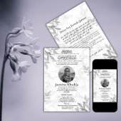 Faire-part musulmane de la mort Femme Janaza Prièr