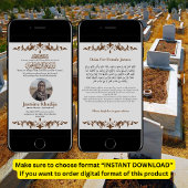 Faire-part musulmane de la mort Femme Janaza Prièr