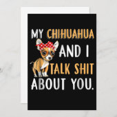 Faire-part My Chihuahua And I Talk About You Amoureux des chi (Devant / Derrière)