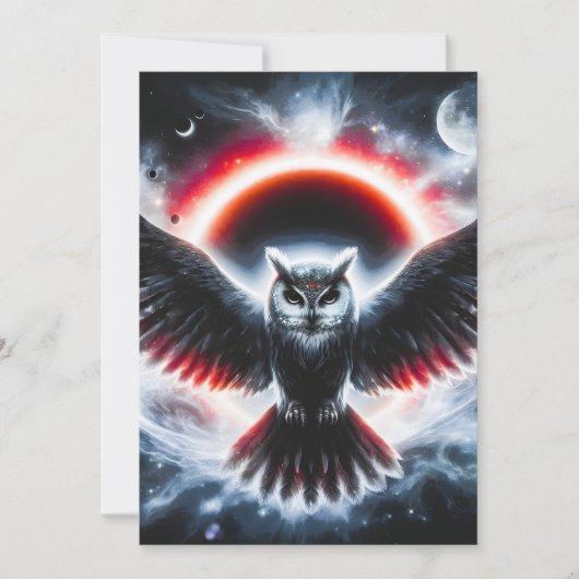Faire-part Mystical Cosmic Celestial Owl (Devant)