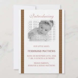 Faire-part Naissance de bébé Brown foncée