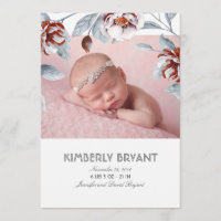 Naissance de bébé doux et floral aquarelle violet