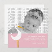 Faire-part Naissance de cigogne (Devant / Derrière)