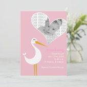 Faire-part Naissance de cigogne (Debout devant)