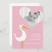 Faire-part Naissance de cigogne (Devant / Derrière)