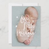 Faire-part Naissance de notre petit miracle (Devant)
