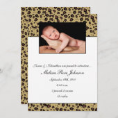 Faire-part Naissance du bébé Cheetah (Devant / Derrière)