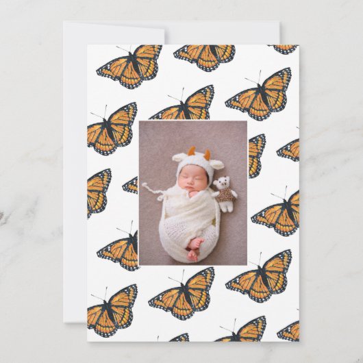 Faire-part Naissance du papillon (Dos)