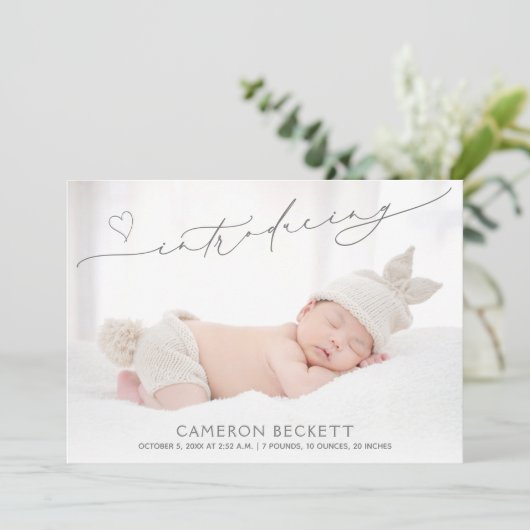 Faire-part Naissance d'un bébé multiphoto (Debout devant)