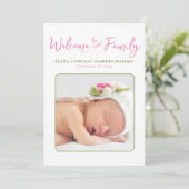 Faire-part Naissance d'une fille de nouveau-né moderne (Debout devant)