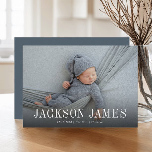 Faire-part Naissance d'une photo horizontale classique