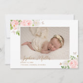 Faire-part Naissance florale de papillon (Devant)