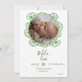 Faire-part naissance lapin fleur aankondiging (Achterkant)