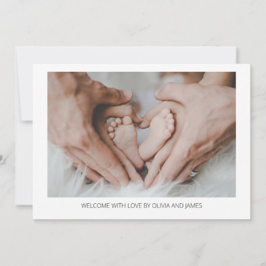 Faire-part Naissance minimale d'une photo de bébé (Dos)