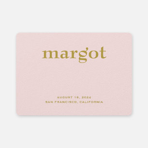 Faire-part Naissance minimaliste de fille rose Pastel