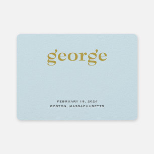 Faire-part Naissance minimaliste du Garçon Bleu Pastel