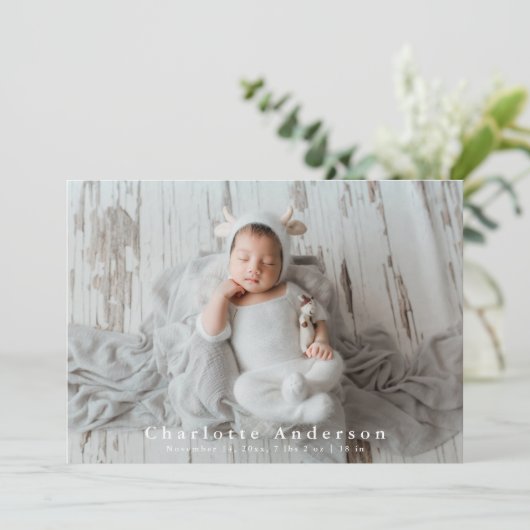 Faire-part Naissance moderne bébé multi photo (Debout devant)