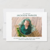 Faire-part Naissance photo moderne (Devant)